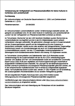 Verbesserung der Verfügbarkeit von Pflanzenschutzmitteln